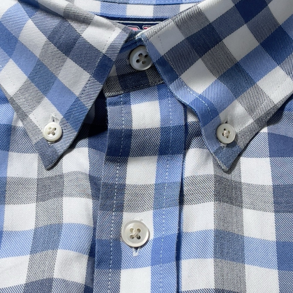 Vineyard Vines Button Down Slim Fit Tucker Shirt Mens Sz L Plaid Long Sleeve - Picture 2 of 9